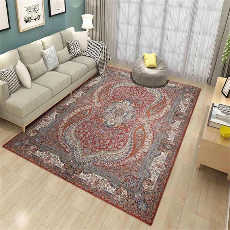 American Retro European National Wind Living Room Golden Drill Rug Simple Sofa Coffee Table Bedroom Bedside Blanket 60 * 90/100 * 120/100 * 200cm