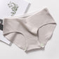 4Pcs/Set Women's Solid Color Panties Cotton Crotch Mid Waist Underpants Large Size Casual Seamless Briefs