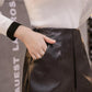 Autumn and Winter Korean Leather Shorts Women's High Waist Pu Large Size Loose and Thin Casual A-line Wide-leg Boots Pants
