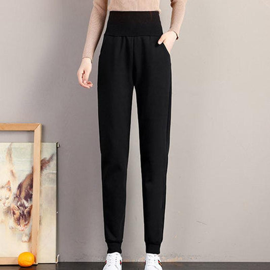 Extra Thick Plus Velvet Trousers Sweatpants Women Loose-fitting Trousers Korean Winter Thick High Waist Harlan Casual Trousers