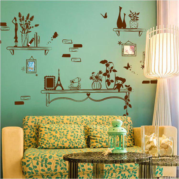 [Wall sticker] diy home decor new arrival on the shelf vase frame decals wall stikers for wall decor