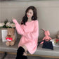 Women's Sweater Mid-length Loose Bag Hip Skirt Bottoming Round Neck Pullover Sweater Autumn and Winter