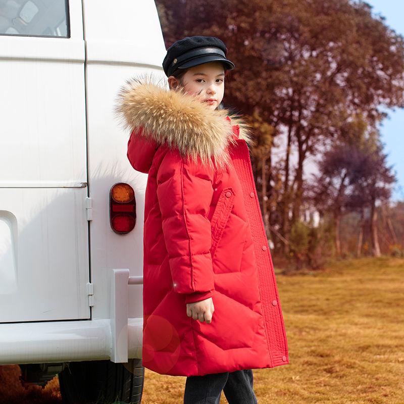 Mid-length Children's Down Jacket Winter Thick Warm White Duck Down Jacket