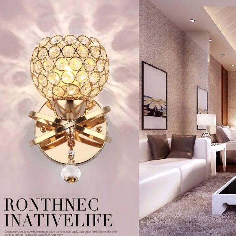 LED Crystal Wall lamp Wall  Light Creative Bedroom Bedside Wall Lamp Crystal Lights Gold/Sliver