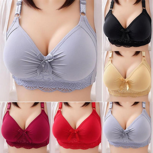 Ladies Bra Without Steel Ring Sexy Underwear Gathered Lace Thin Section Breathable Comfortable Sports Big Bra