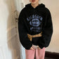 Autumn and Winter Women's Hooded Hoodie Korean Loose Large Size Plus Velvet Thick Letter Coat