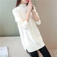 Regular Mid-length Base Sweater Women Loose Slim Fit Half High Neck Large Size Sweater Coat