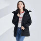 Winter Ladies Hooded Mid-Length Down Jacket Workwear Versatile Casual Warm Jacket Slim Fit Down Jacket Outdoor Windproof Padded Jacket