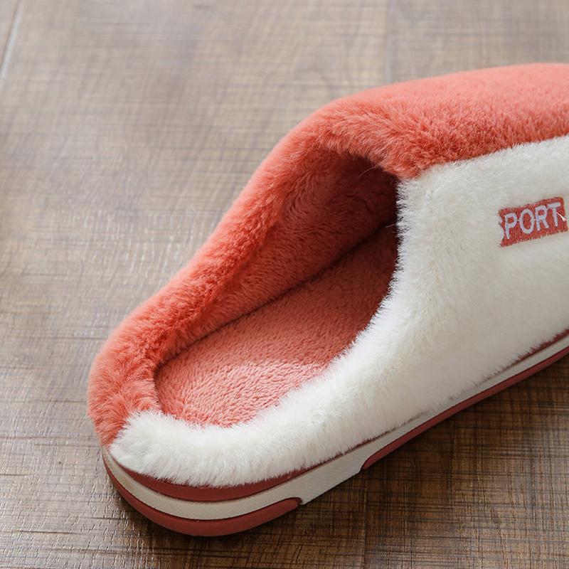 Winter Code Home Couple Cotton Slippers Indoor Warm Thick-soled Slippers Plush Cotton Slippers Anti-slip Plush Slippers