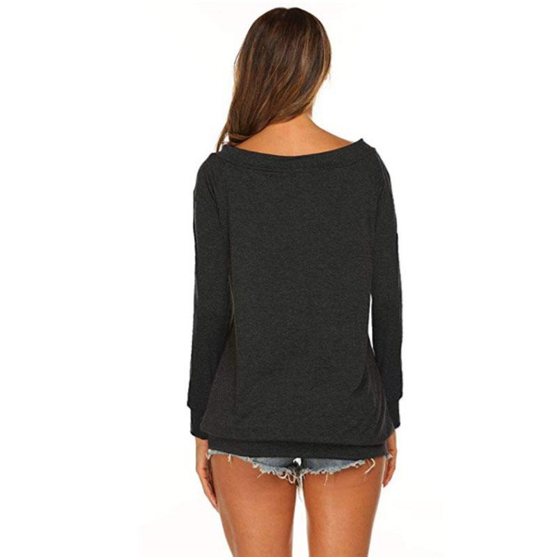 Ladies Long Sleeve T-Shirt Spring and Summer Off Shoulder Top Thin Loose Solid Color Shirt Woman Tshirts Fashion Tee Sexy Tops One Shoulder Sexy Tops