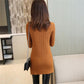 Mid-length Knitted Slim-fit Sweater, Solid Color Padded Bottoming Shirt, Round Neck Dress In Autumn and Winter