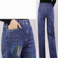 Jeans Women's New Velvet Thickened High Waist Wide Legs Thin Versatile Loose Straight Pants