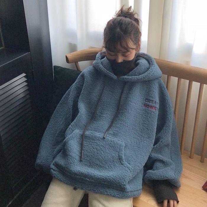 Warm Hood Top Autumn Winter Sweater Cotton Women Sweatshirt Wild Large Size Long Sleeve