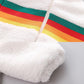 Boys and girls jackets autumn and winter clothes plus velvet padded lamb wool children's cotton-padded clothes children's rainbow tops