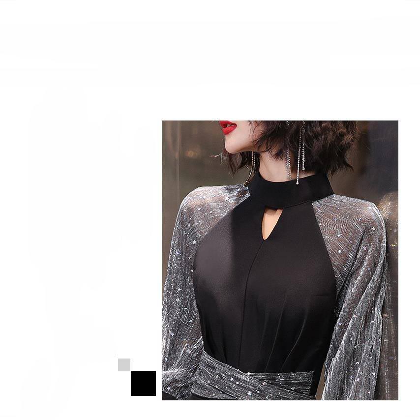 Temperament Evening Dress Dress Ladies Ladies Banquet Skirt Noble Black Was Thin A-line Base Skirt