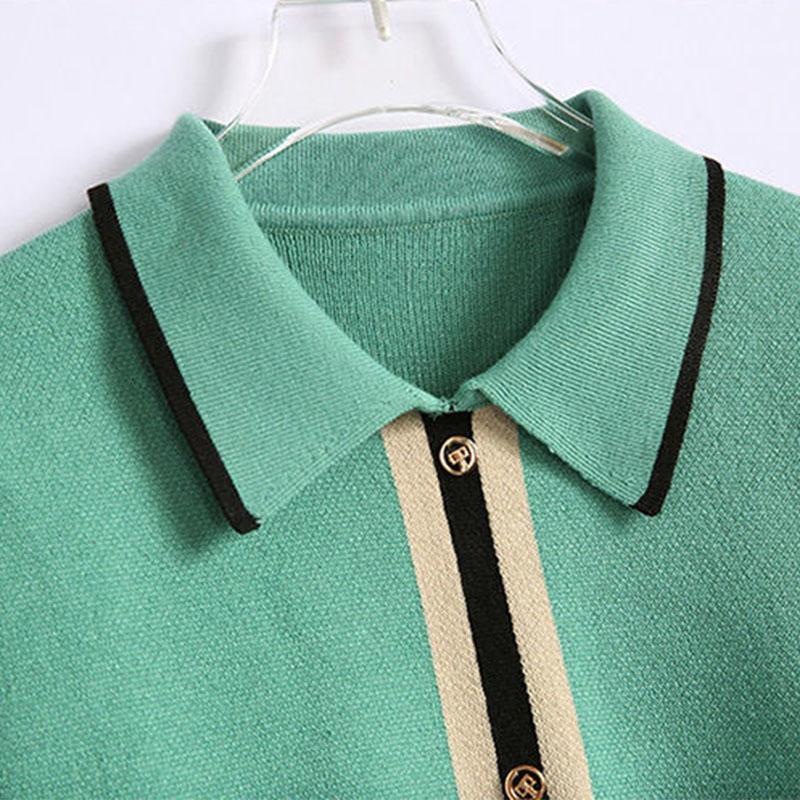 Women's Autumn Suit Knit Sweaters Long Sleeve Pullover Sweater Korean Large Size Loose Base Shirt Set