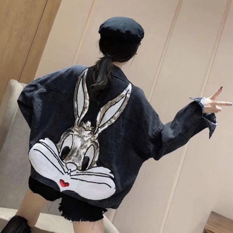 Spring and Autumn Denim Personality Student Jacket Coat Women