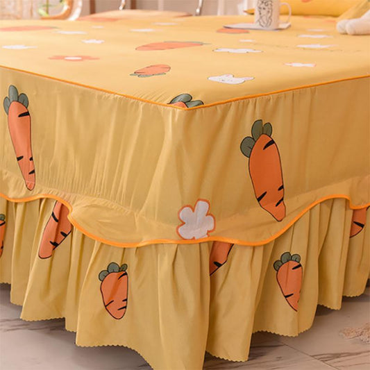Skin-friendly Solid Color Bedroom Student Dormitory Bedspread Bedding Household Bedroom Sanding Single Bed Skirt