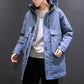 2021 Winter New Men's Hooded Down Jacket Casual Mid-length Trend Thick Warm Jacket