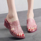 High-heeled Sandals and Slippers Plastic Non-slip Home Bathroom Thick-soled Slippers Ladies Beach Shoes Outer Wear Fish Mouth Sandals