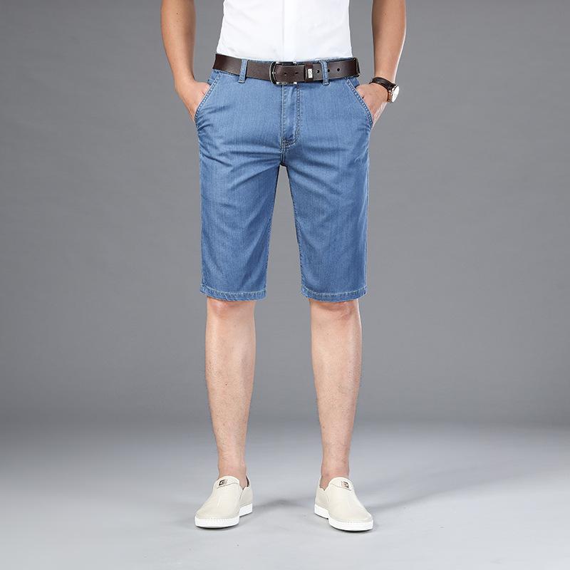 Summer Thin Denim Shorts Stretch Straight Five-point Jeans