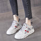 Spring Autumn Leather White Shoes Sports Shoes Casual Shoes College Style All-match Platform Shoes Women
