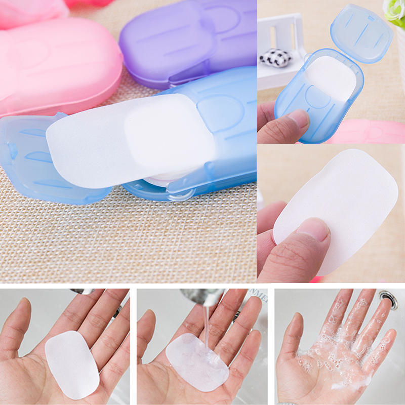 Travel Portable 60/100/200pcs Disposable Boxed Soap Paper Foaming Mini Paper Soap