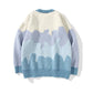 Autumn and Winter Oversize Knitting Sweater Color Matching Jumper Clothes Loose Casual Student Girls Sweaters Women Color Stitching Knit Pullover Tops