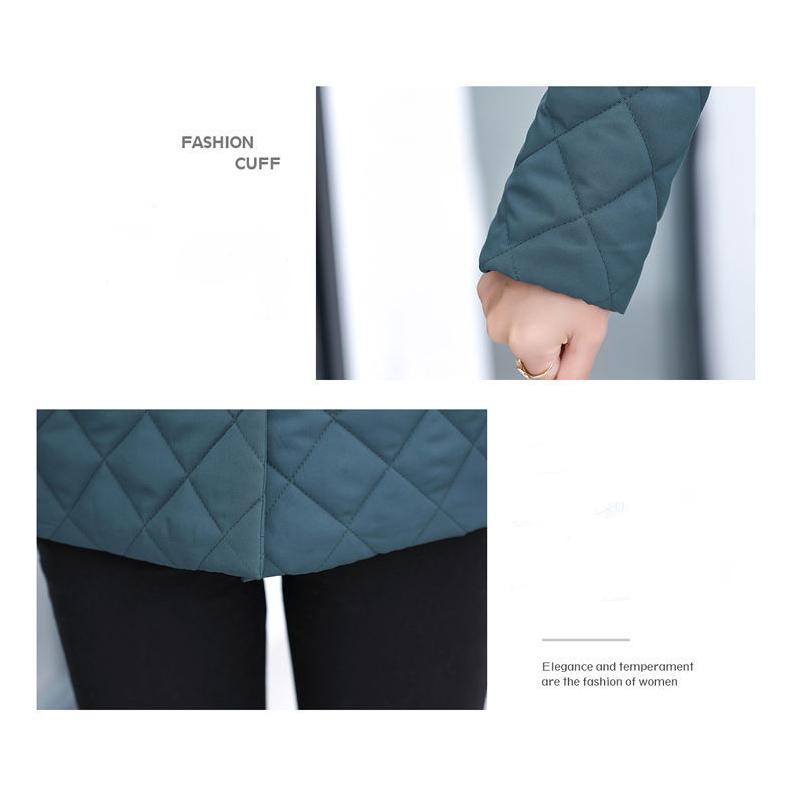 Middle-aged and Elderly Women's Embroidered Plus Cotton Padded Coat, Mother Wear Autumn and Winter Tops, Light Cotton Coat