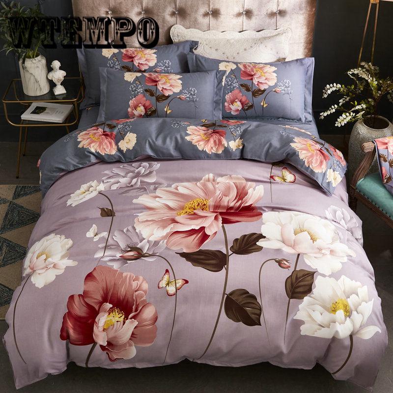 Brand Duvet Cover Fashion 3D Bedding Sets 3pcs Lotus Couple Comforter Cover+pillowcase