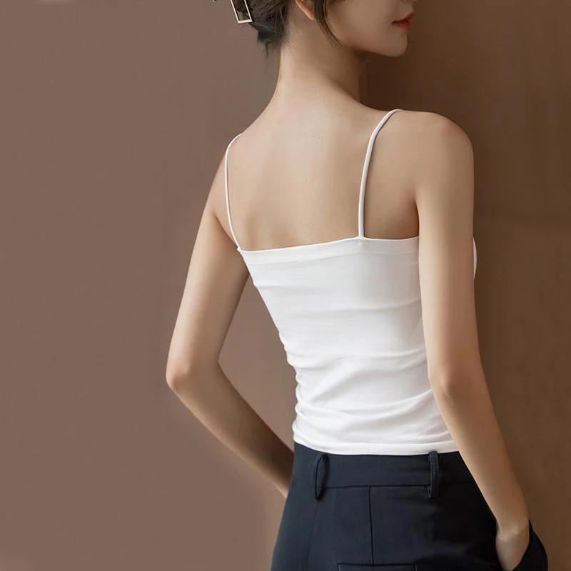 Thermal Wear Women Sexy Winter Clothing Velvet Vest Warm Body Tops Sleeveless Spaghetti Strap Slim Solid Seamless Y2K Inner Wear