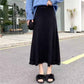 Autumn and Winter Knitted Skirts Women's Mid-length Winter Skirts, A-line Thick Woolen Yarn Winter Sweaters Skirts Long Skirts