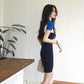 Female Spring French Elegant Sweet Dress Simple Splicing Short Graceful Slim Casual Dress