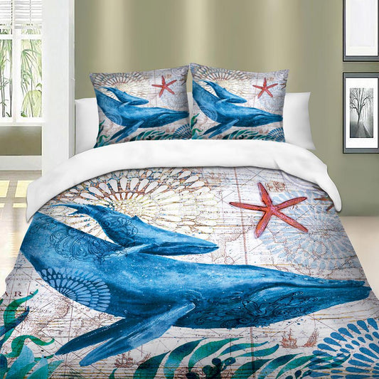 3D Whale Bedding Set Duvet Cover Sets for Twin Full Queen Size Bed Bedline Home Textile
