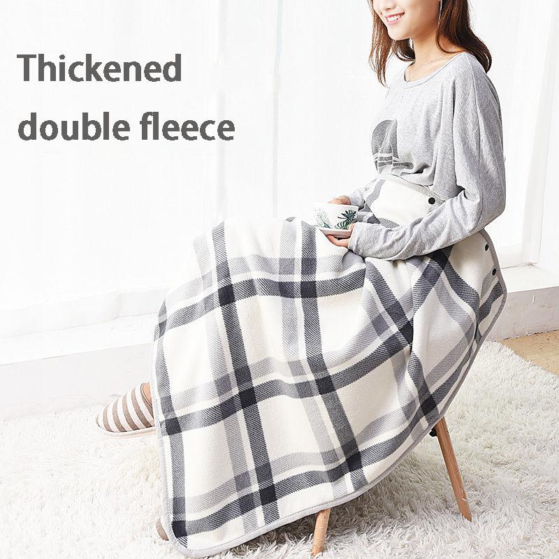 Multifunctional Flannel Blanket Anti-static Multifunctional Plaid Printing Cloak blanket for Office Home
