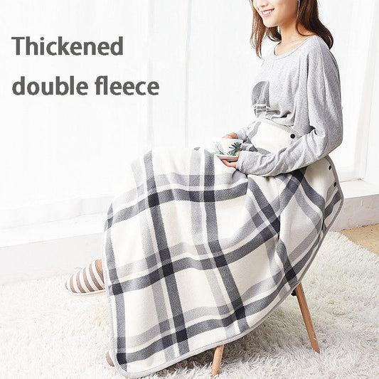 Multifunctional Flannel Blanket Anti-static Multifunctional Plaid Printing Cloak blanket for Office Home