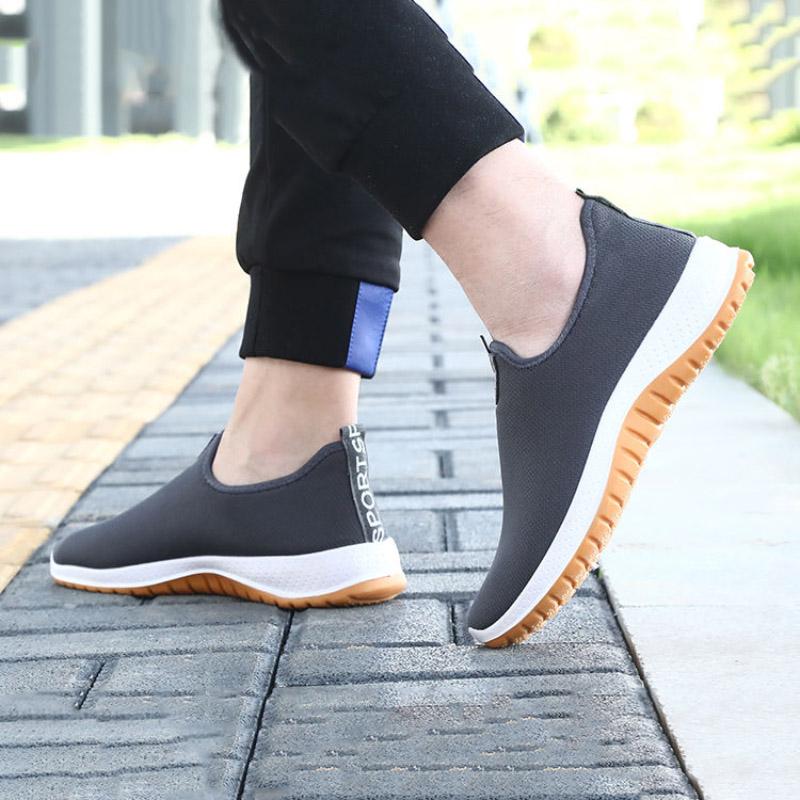 Spring Summer Tendon Bottom Cloth Shoes Men Non-slip Wear-resistant Casual Shoes Breathable Driving Wild Lazy Shoes