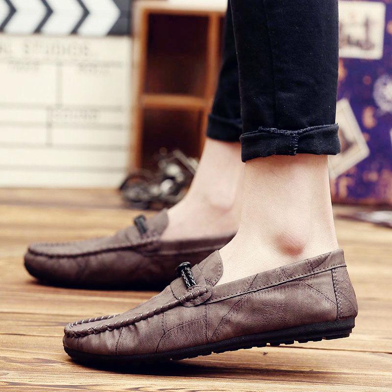 Men's shoes summer breathable peas shoes men's casual shoes trend tide shoes leather shoes men
