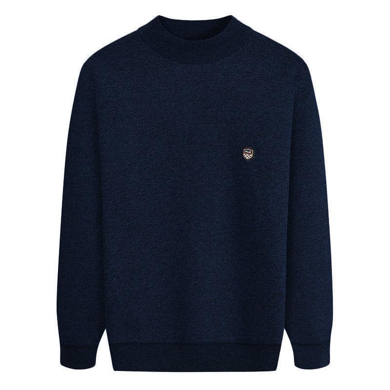 Autumn and Winter Sweater Men's Round Neck Long-sleeved Sweater Full Body Plus Velvet Thick Plus Size Sweater