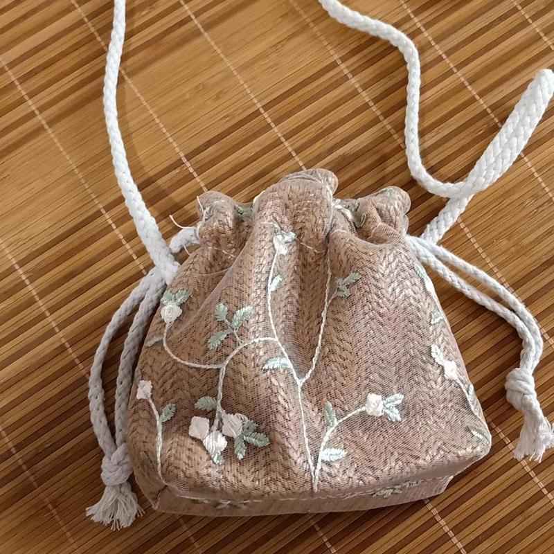 Lace Women's Straw Woven Bucket Bag Cute Summer Student Travel Vacation Beach Bag Shoulder Messenger Bag
