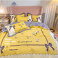 Naked Sleeping Sanded Four-piece Super Soft Korean Style Washed Cotton Bed Linen Quilt Cover Bedding