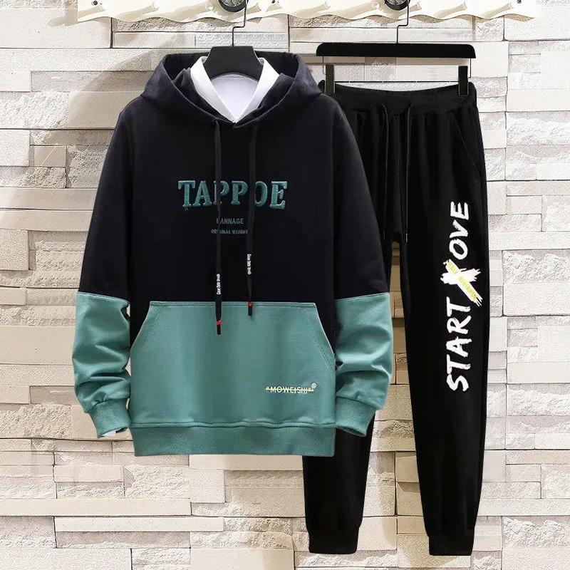 Spring Trend Sweater Suit Teen Clothing Hooded Pullover Campus Student Sportswear Casual Loose Sport Suit Men