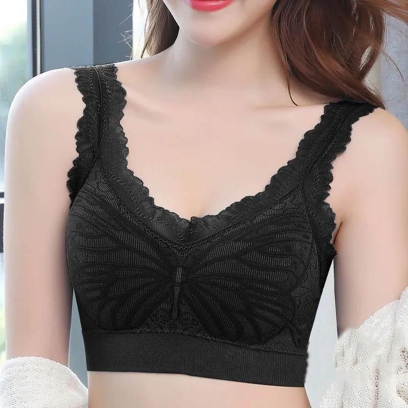 Ladies Sexy Lace Tube Top Beauty Back Underwear Without Steel Ring Gather Shaping Anti-sagging Vest Type Breathable Sling Bra