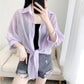 Chiffon Doll Sleeve Cardigan Women's Thin Sun Protection Shirt Short Outer Shawl Loose Top Thin Coat