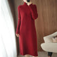 Sweater Dress Women's Half Turtleneck Pullover Knitwear Mid-length Over The Knee Loose Top Trending Sweater Dress Autumn Winter