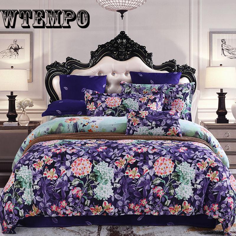 Bedding Set Plant Flowers Fashion Patterns Bed Sheet Quilt Cover Pillowcase