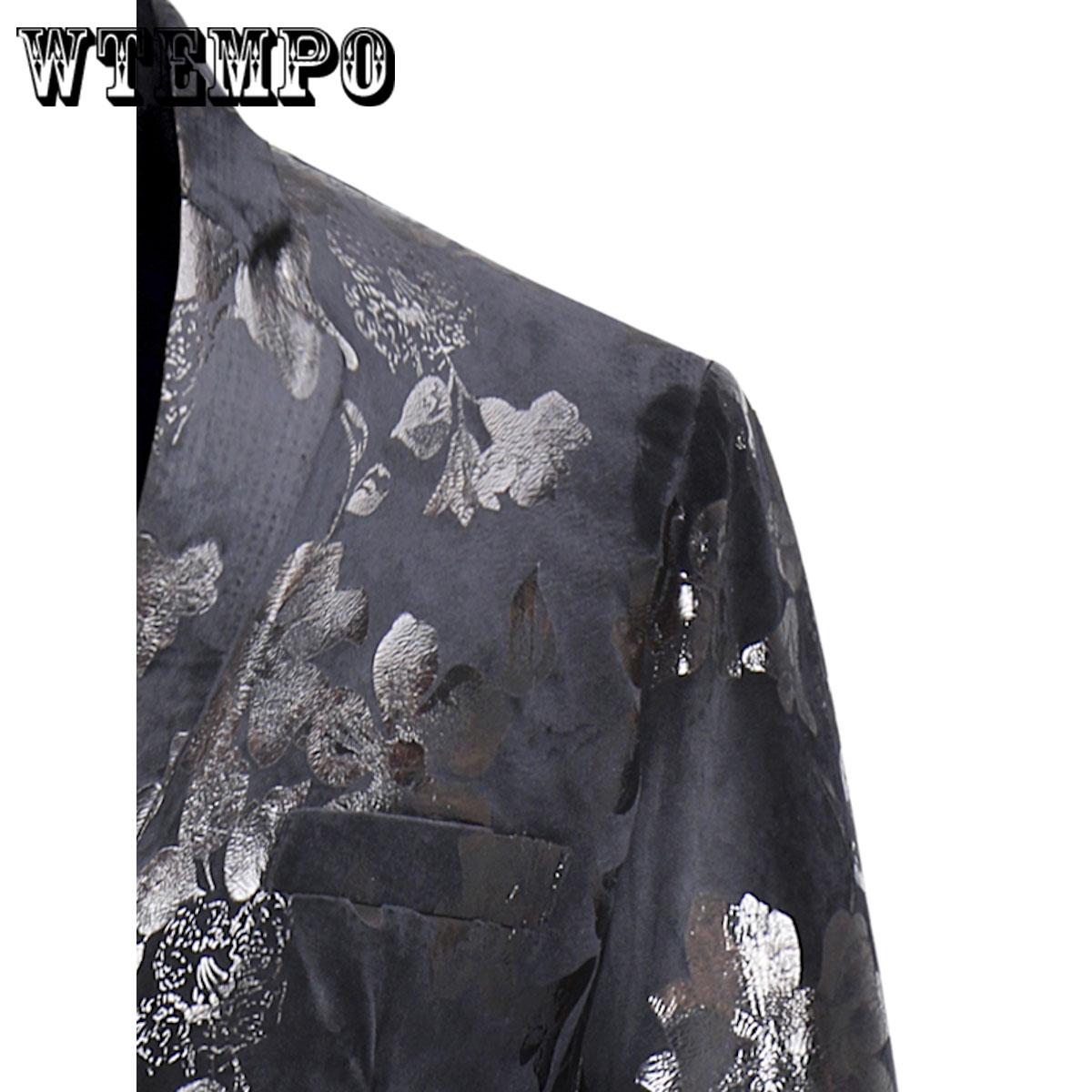 Male Suit Blazer Printed Men Slim Jacket Suits Fashion Luxury Formal wedding Dress Stage