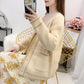 Autumn and Winter Casual Knitted Sweater College Style Cardigan Loose Top Fashionable Simple Female Jacket