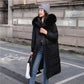 Down Jacket Women Mid-length Over The Knee Big Fur Collar Hooded Korean Loose Casual Student Winter Coat