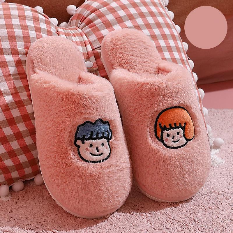 Autumn and Winter Couple Cotton Slippers Casual Warm Flat Shoes Indoor Non-slip Cotton Shoes Soft Shoes